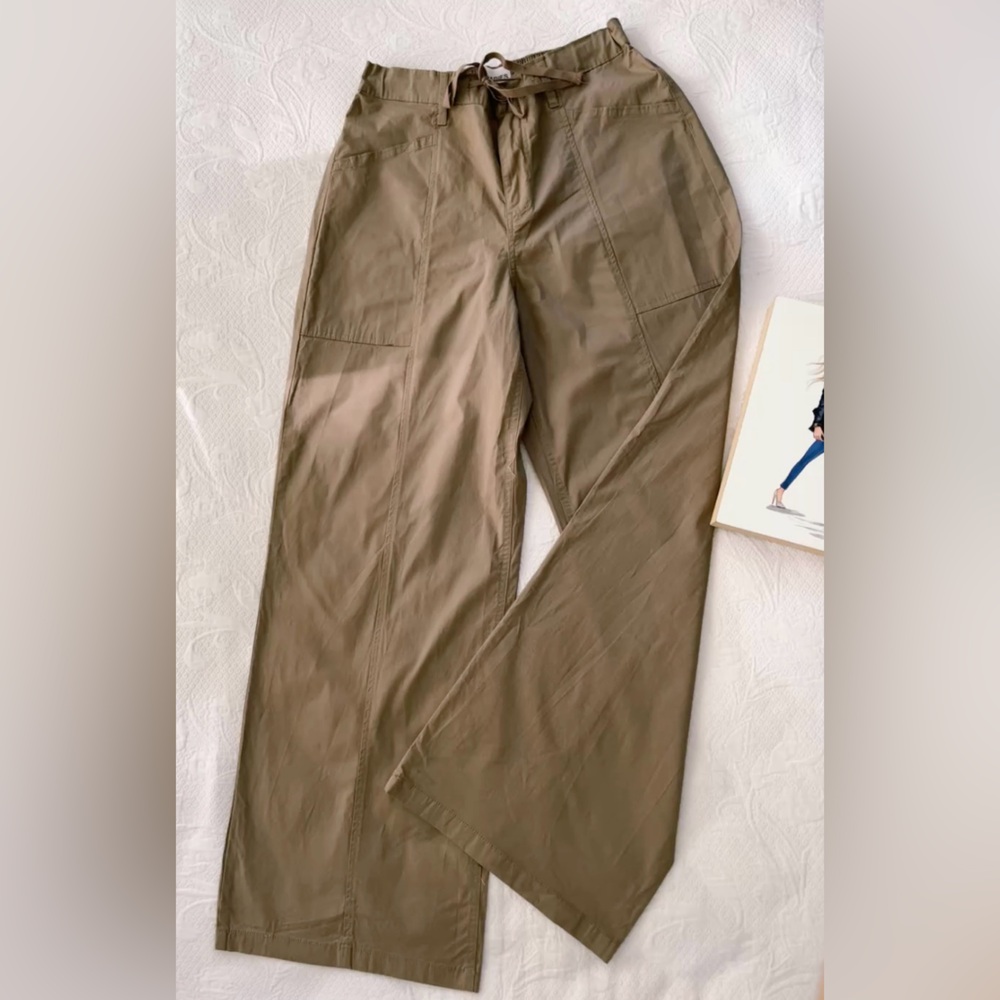 H&M Tan Cargo Pants Relaxed Fit Cotton